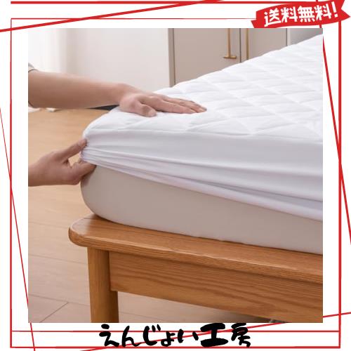 敷きパッド一体型ボックスシーツ ワイドキング 吸湿通気 柔らかい 中綿入り 全周ゴムバンド付 オールシーズン 抗菌防臭 マチ部分30cm 着の通販は 5,584円