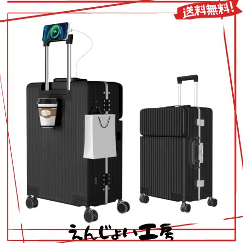 [Ashard] スーツケース 多機能 機内持ち込み ピュアPC材質 TSAロック搭載 (ブラック, Sサイズ /42L /機内持込 （1-3泊）)