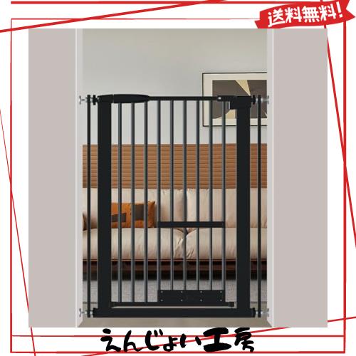 Seogva ペットゲート ベビーゲート 高さ103？ 間隔3.5？ ペットゲート ドア付き 猫すり抜け防止 飛び越え防止ゲート 猫ドア付きゲート 過