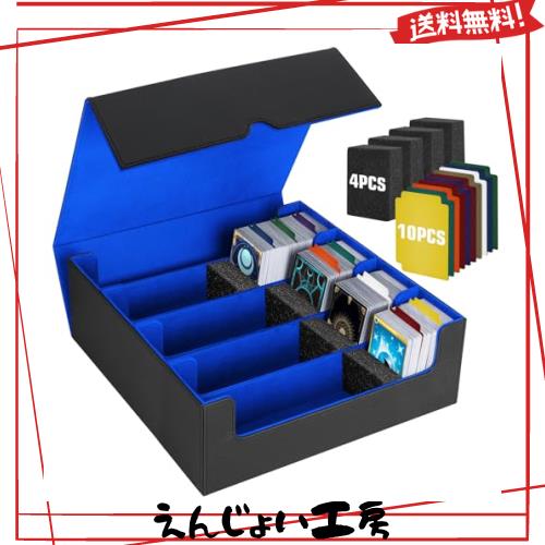 HIMOMO デッキケース 2400枚収納 大容量 4列、マグネットローダー トレカケース用 ケース PU レザー 縦型ゲームカードボックス、10つの仕