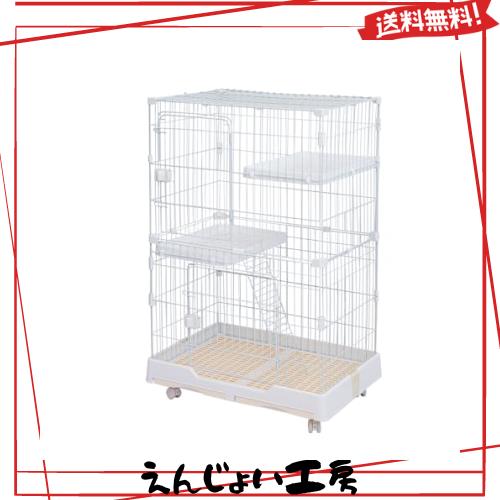 Shinyever 猫 ケージ 猫ケージ キャットケージ 猫ゲージ 2段 大型 82*57*124CM キャスター付き ハンモック付き キャットケージ猫 梯子付