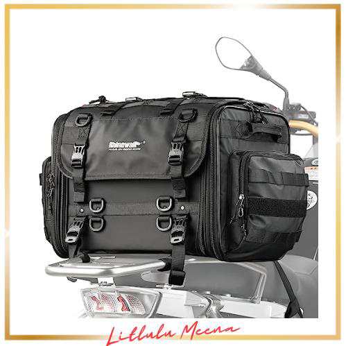 Rhinowalk バイク用 ツーリングシートバッグ 40-60L可変容量 防水 多機能 キャンピングシートバッグ ショルダーストラップ付き 反射テーの通販は