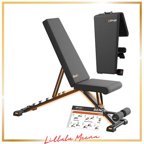 ATIVAFIT トレーニングベンチ インクラインベンチ 折りたたみ式 組立簡単 角度調整可能 収納便利 フラットベンチ デクラインベンチ マルの通販は