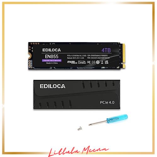 Ediloca EN855 SSD ヒートシンク付き 4TB PCIe Gen4x4 NVMe M.2