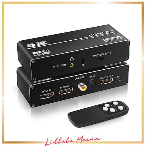 avedio links 8K HDMI音声分離器 4K 120Hz 音声分離機 7.1chサラウンドシステムに接続 音声分離機能搭載 7.1ch HDMIオーディオ+光デジタの通販は