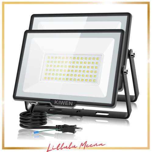 KIWEN led投光器 屋外 防水 作業灯 100v 100w 15000ルーメン 高輝度 1500w相当 投光器 屋外 超軽量 投光器 100v 超薄型 省エネ 投光器 防の通販は 8,514円
