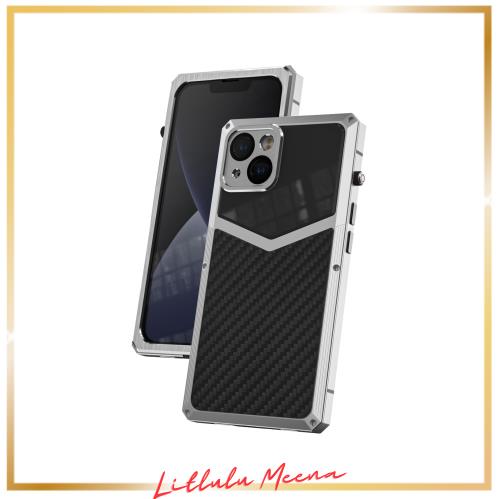 HUALIMEI iPhone 14 Plus(6.7インチ専用) ケース 耐衝撃 炭素繊維 + 頑丈金属 かっこいい アルミバンパー 二重構造 米軍MIL規格 全面保護の通販は 26,322円