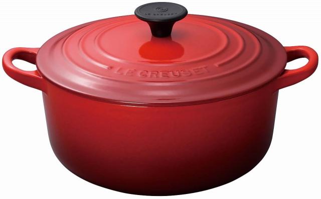 ル・クルーゼ(Le Creuset) 鋳物 ホーロー 鍋 ココット・ロンド 18 cm チェリーレッド ガス IH オーブン 対応 【日本正規販売品】