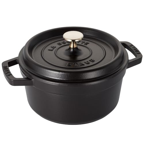 ストウブ(Staub) 「 ピコ ココット ラウンド ブラック 20cm 」 両手 鋳物 ホーロー 鍋 IH対応 【シリアルナンバー付き日本正規販売品】 L