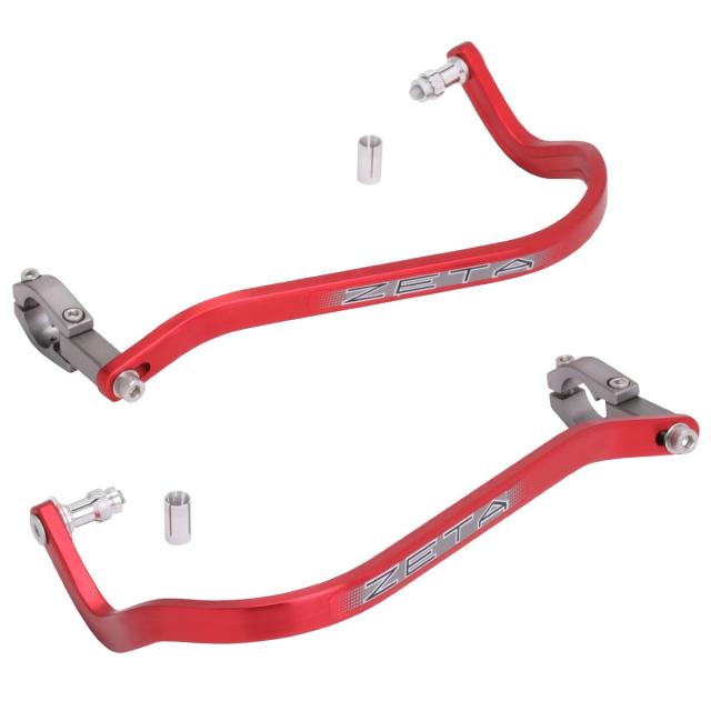 ジータレーシング(ZETA RACING) 大径(28.6mm)バー用 アーマーハンドガード ベンド レッド 対応ハンドルバー内径(Φ13.5~19mm) 高剛性アル