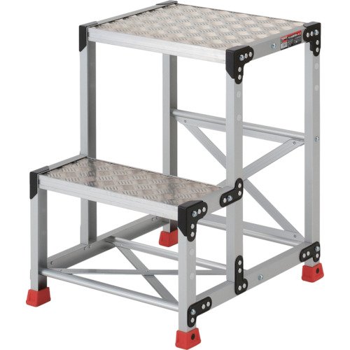 TRUSCO(トラスコ) 作業用踏台 アルミ製・縞板タイプ 天板寸法500×400×H700 TSFC-257