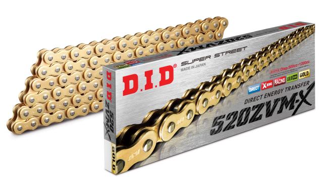D.I.D(大同工業)バイク用チェーン カシメジョイント付属 520ZVM-X-120ZB G＆G(ゴールド) X-リング 二輪 オートバイ用