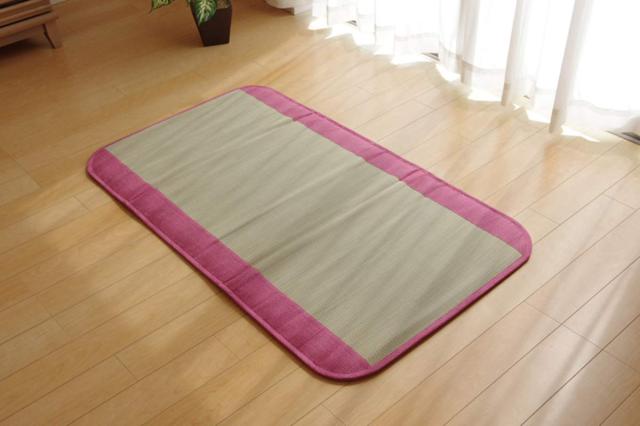 イケヒコ い草 ラグ マット ごろ寝 さわやか ベビー キッズ 約70？120？ ピンク ジュニア用 日本製 #7514359の通販は