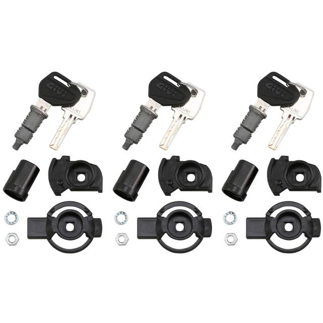 GIVI(ジビ) キーシリンダー スペアキー付き セキュリティロックキー(内溝) 鍵1本で3つを一括管理 SL103 3本セット 77303