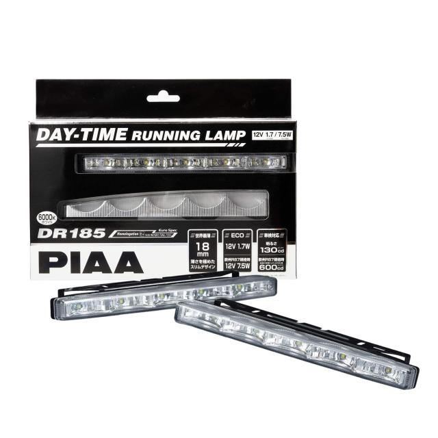 PIAA デイタイムランプ LED 薄型タイプ 6000K 130cd/600cd DR185 ※車検対応可 2個入 12V/1.7W 欧州R7、欧州R87規格対応 L-232