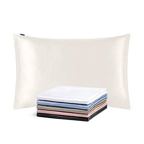 LILYSILK シルク枕カバー ピローケース 【50x70cm】 アイボリー 【1枚】 25匁/ 額縁無し/天然シルク/美肌/軽量/OEKO認証済