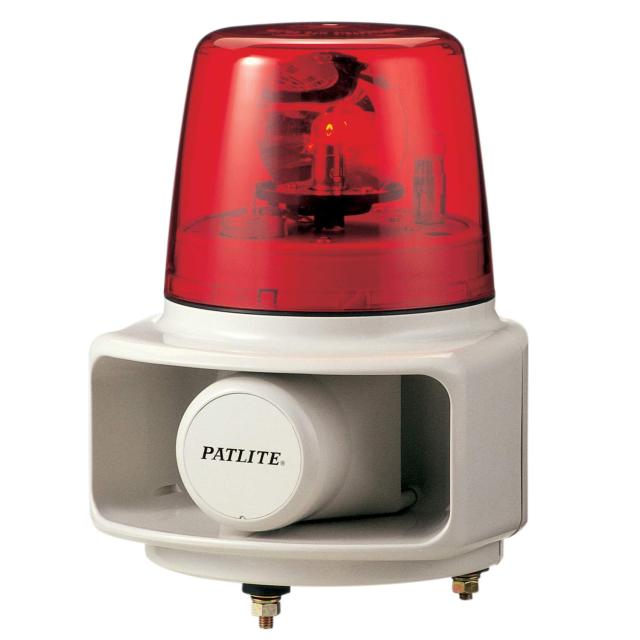 パトライト ホーンスピーカ一体型回転灯付電子音報知器 ラッパッパ(R) RT-200A-R AC200V 音色Aタイプ 赤