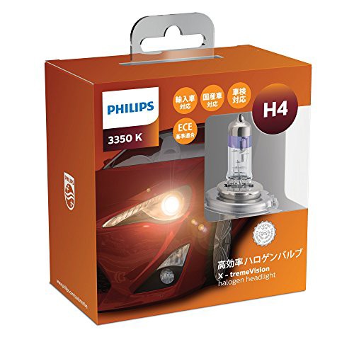 フィリップス ヘッドライト ハロゲン H4 3350K 12V 60/55W エクストリームヴィジョン 輸入車対応 2個入り 車検対応 PHILIPS X-tremeVisioの通販は