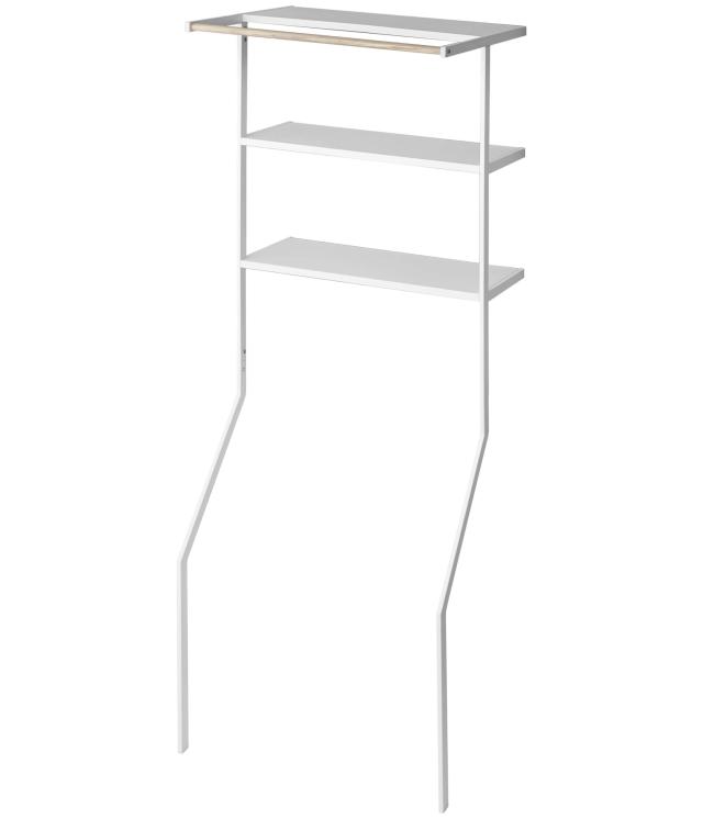 山崎実業(Yamazaki) 立て掛け ランドリーシェルフ ホワイト 約W75×D48×H190cm タワー tower ランドリーラック ハンガーバー付き 2482