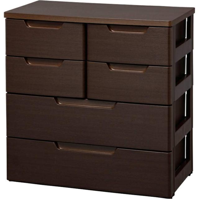 アイリスオーヤマ チェスト 4段 届いてすぐ使える完成品 日本製 幅72×奥行40.5×高さ77.5cm 木目ブラウン プラスチック MU-7224 組立不