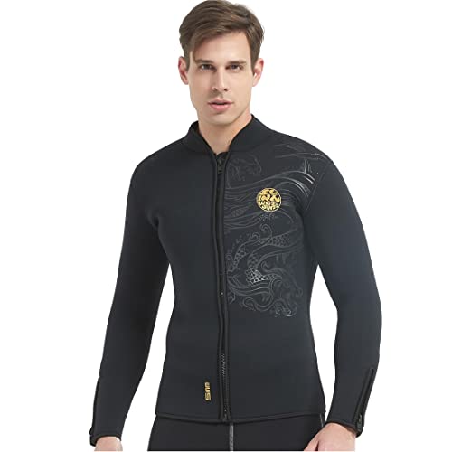 MORGEN SKY ウェットスーツ メンズ 5mm 長袖ジャケット フロントジッパー 裏起毛 沢登り 釣りウェア フィッシングウェア 保温防寒 1109A(