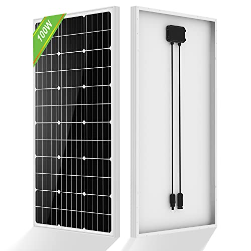 【Amazon限定ブランド】ECO-WORTHY ソーラーパネル 100W 単結晶【 毎日の発電量は約0.4ｋｗｈ】 12Vシステム充電・蓄電対応 小型車、船舶