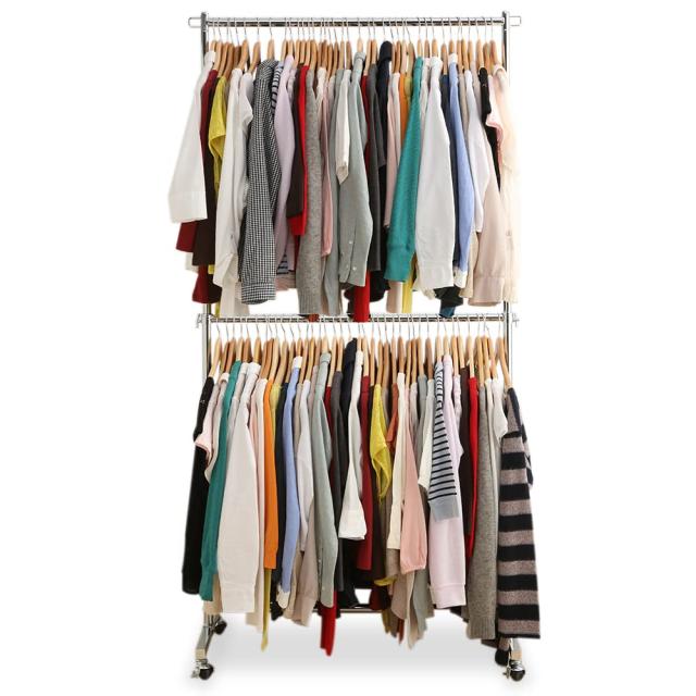 アイリスプラザ ハンガーラック 2段 耐荷重86kg シルバー CW3001-78 パイプハンガー a)シルバー