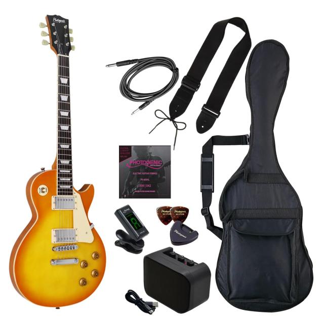 PhotoGenic エレキギター 初心者入門ライトセット LPタイプ LP-260/HB ハニーバースト [ソフトケース/シールド/ミニアンプ/チューナー/ス
