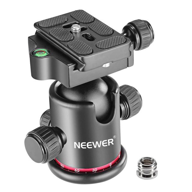 NEEWER 36MM 三脚ボール雲台 360°パノラマメタル、Arca 型QRプレート、 1/4 ”ネジ3/8 ”ネジマウント付き、マックス荷重17.6ポンド/8kg、