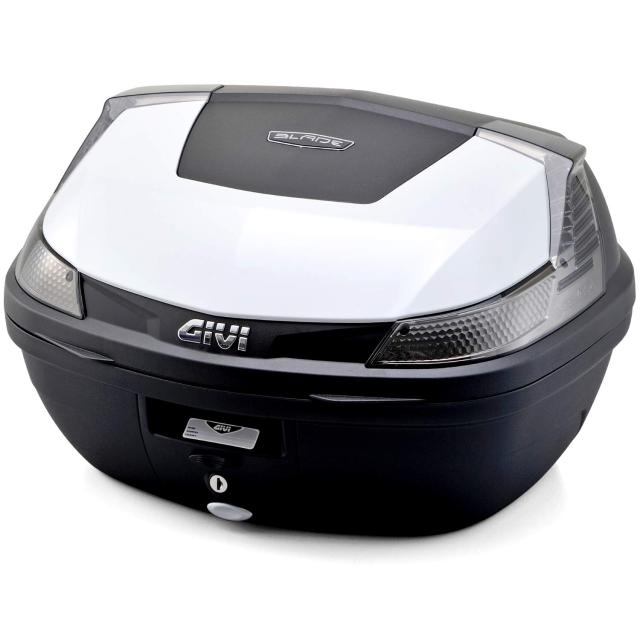 GIVI(ジビ) バイク用 リアボックス モノロック 47L BLADEシリーズ B47NTMLB912 パールホワイト塗装 スモークレンズ 94831