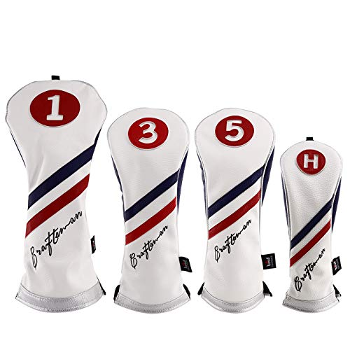 CRAFTSMAN（クラフトマン）ゴルフウッドカバー ヘッドカバー クラブカバー ドライバー用・フェアウェイウッド用・ハイブリッド用 番号タ