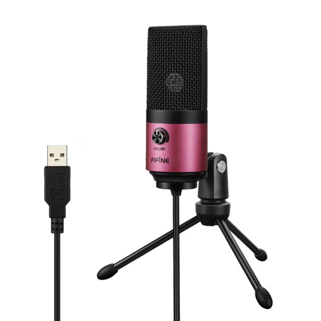 FIFINE USBマイク コンデンサーマイク 単一指向性 PC用マイク ネット通話 在宅勤務 配信 ゲーム実況 宅録 音量調節可能 三脚マイクスタン 5,724円