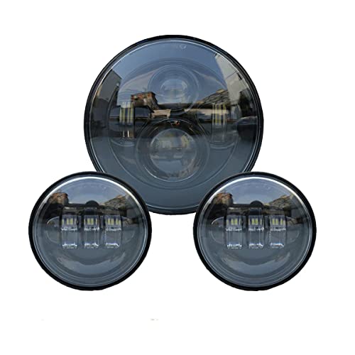 Ranzek 7インチオートバイのデイメーカーLEDヘッドライト+ 2個のハーレーダビッドソンのための4-1 / 2 ”フォグランプLEDライトを点灯する