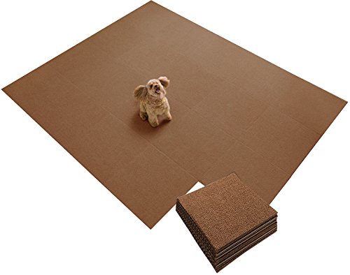 サンコー三つ葉(Sanko Mitsuba)【日本製 撥水 消臭 洗える】サンコー ずれない ジョイントマット ペット用 45×45cm ブラウン 30枚 カー