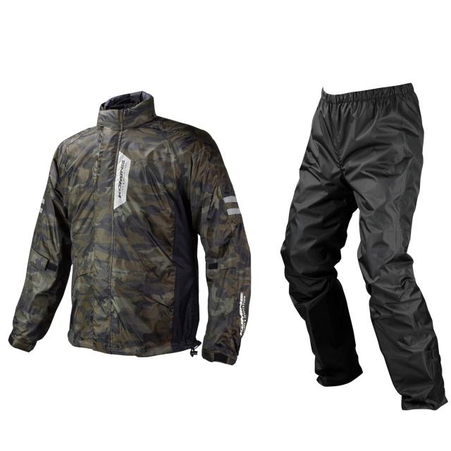 [KOMINE] バイク用 ブレスターレインウェアフィアート RK-539 755 雨具 カッパ 防水 03-539 メンズ KOMINE Camo L