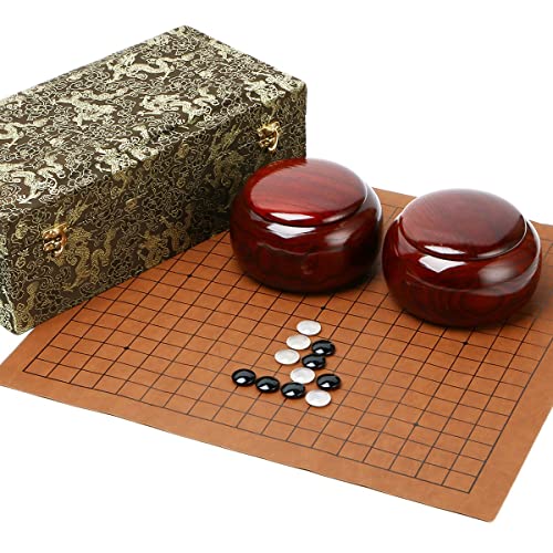 [華能] 天然瑪瑙（メノウ）碁石セット 高級ナツメ製碁笥 豪華化粧箱入り 鑑定書付 ブラックオニキス ホワイトオニキス パワーストーン パの通販は