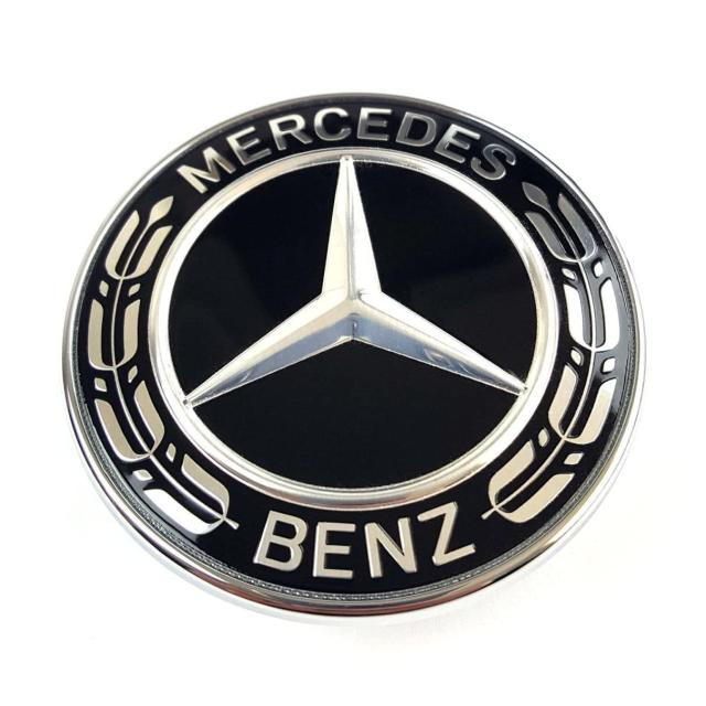 【Mercedes-Benz純正】 メルセデス・ベンツ ローレルリース ボンネット エンブレム ブラック A0008173305