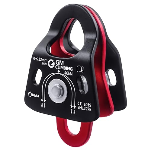GM CLIMBING 40kN マイクロダブルプーリー CE UIAA認証 ボールベアリング 倍力システム プーリーシステム クライミング リギング レスキ