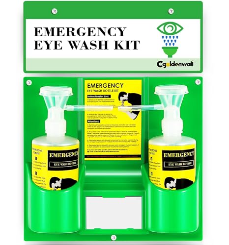 CGOLDENWALL 緊急用洗眼器 ハンディ洗眼ボルト アイウォッシュ壁掛け式 1秒出水 目を洗う 作業現場/工場/実験/研究室