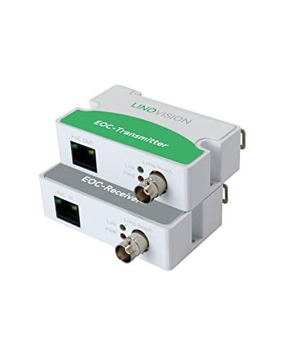 LINOVISION 同軸LANコンバーター POE対応 電源不要型 1000mまで配線可能 100Mbps最大通信速度 既存の同軸ケーブルでIPカメラ ルーターな