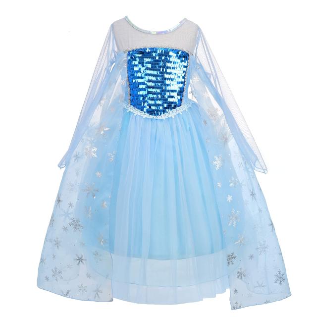 [Dressy Daisy] 幼児 女の子 雪 プリンセス ドレス 子供 ハロウィン 仮装 お姫様 コスプレ クリスマス パーティー 衣装 水色 チュール ス