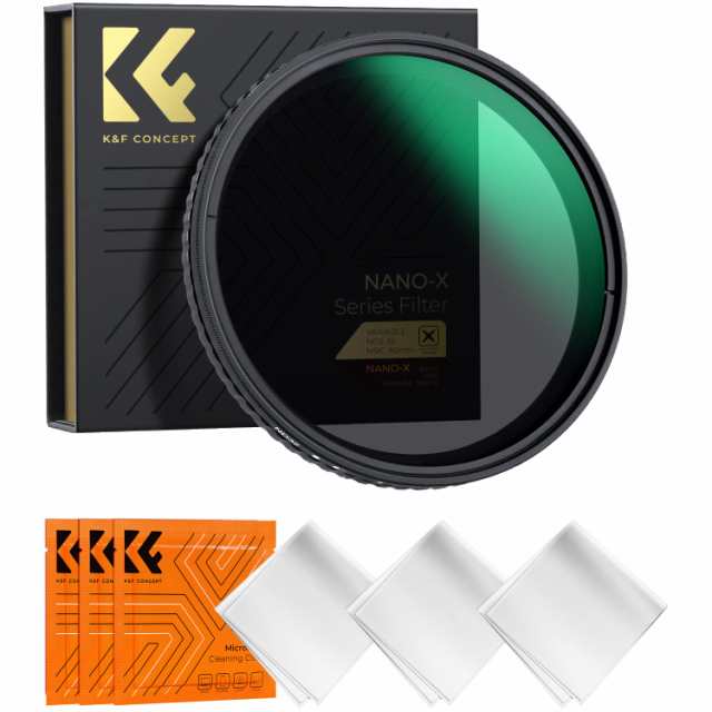 K＆F Concept 77mm 可変NDフィルター ND2-ND32 X状ムラなし 日本製AGC光学ガラス HD超解像力 超低い反射率 28層ナノコーティング 撥水撥油の通販は