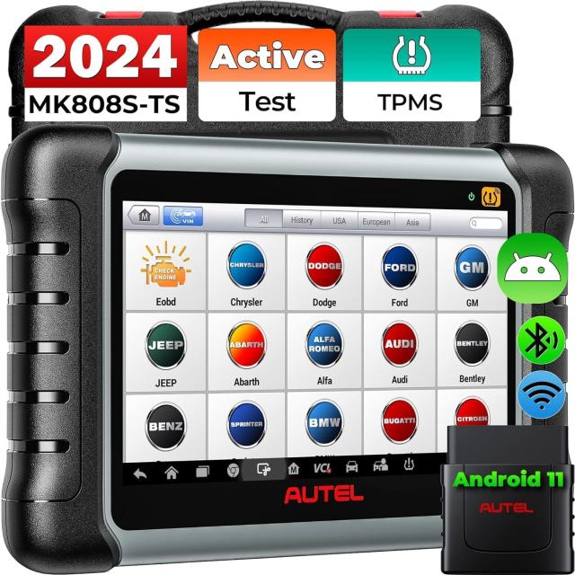 Autel MaxiCOM MK808S-TS OBD2 診断機 アクテイブテスト新機能追加 TPMSプログラミングツール 全システム診断 日本語互換 フルTPMSサービ