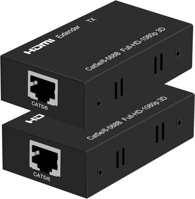 【安定版 エクステンダー】HDMI エクステンダー EX60H 60M HDMI RJ45 変換 延長器 有線LAN 延長 HDMI Over Ethernet Extender CAT6 CAT7