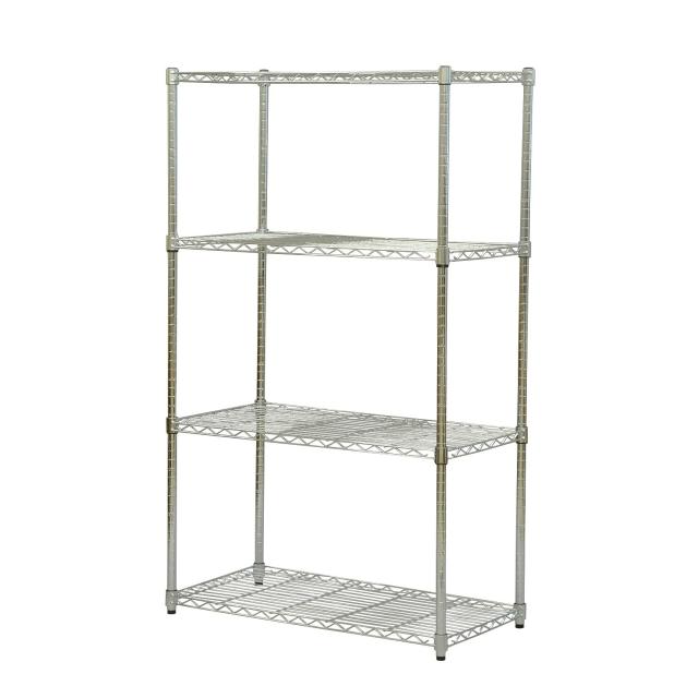 エイ・アイ・エス(AIS) 25φスチールラックセット4段 幅90×奥行45×高さ150cm 組立品 メッキ YSR-9015