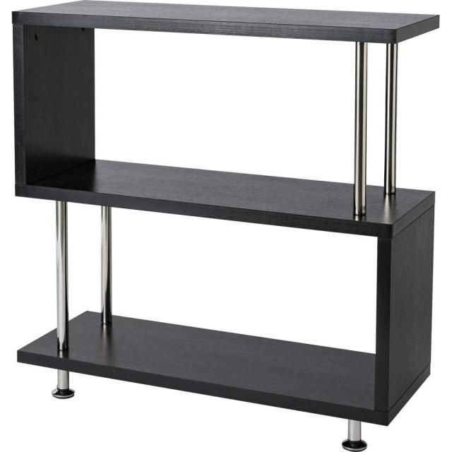 アイリスプラザ 本棚 ディスプレイラック 収納 オープンラック 靴箱 下駄箱 パイプ S字 3段 耐荷重45？ ブラック 幅80×奥行29.5×高さ80の通販は 6,355円