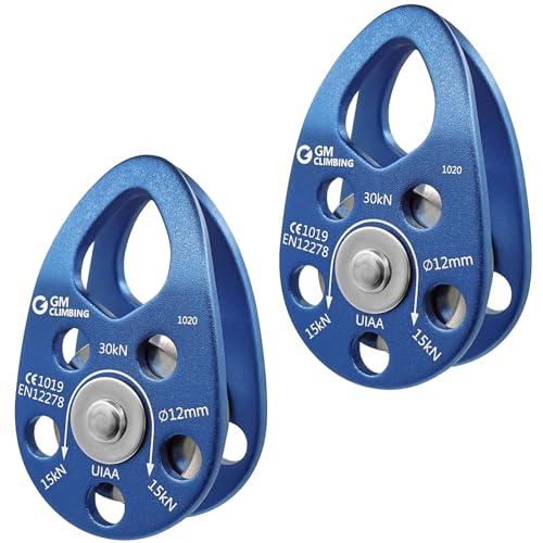 GM CLIMBING CE UIAA認証 30kN マイクロプーリー モバイルサイド プレート クライミングプーリー 12mmロープ適合 ボールベアリング 登山 の通販は