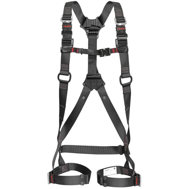 タジマ 新規格安全帯 フルハーネスZS本体のみ 硬質スチール・ワンタッチ腿バックルモデル Lサイズ黒 動きやすいアクティブフィット構造