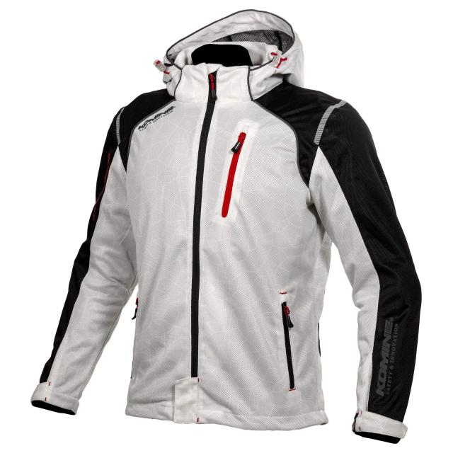[KOMINE] バイク用 プロテクトフルメッシュパーカ JK-135 1212 春夏向け CE規格レベル2 メッシュ素材 プロテクター 07-135 メンズ Silver