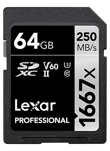 Original Lexar 1667x V60 250MB/s Flash Memory sd cards 64GB 128GB 256GB UHS-II U3 Card high speed SDXC For 3D 4K HD video 64GB